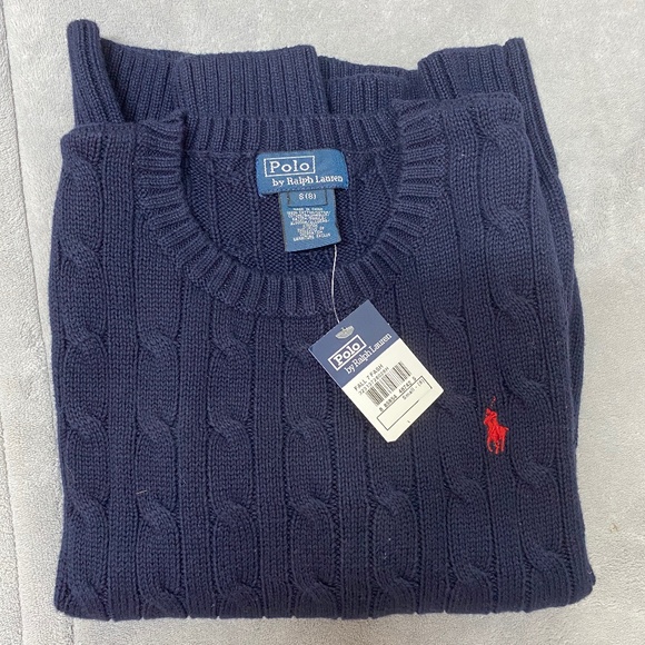 Polo Ralph Lauren Other - NWT Polo Cable Sweater Navy Size S(8) Kids
